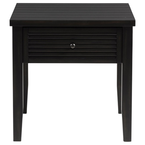 Sutter - 1 Drawer Square End Table - Dark Brown