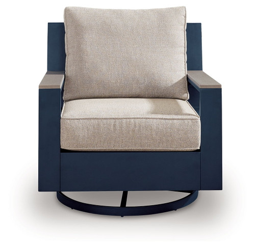 East Beach - Swivel Glider Chair With Cushion - Blue
