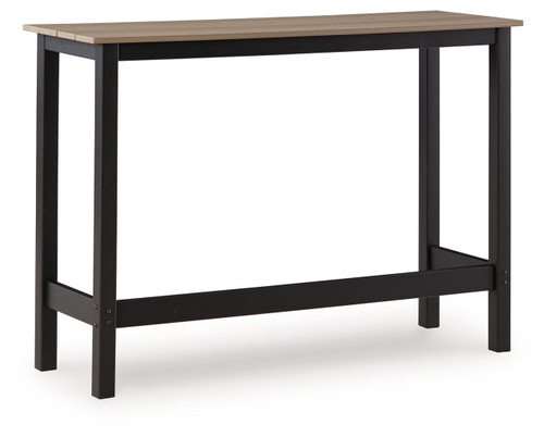Shoreline Beach - Outdoor Counter Table And 2 Barstools (Set of 3) - Black / Beige