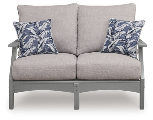 Cove Beach - Loveseat With Cushion - Gray