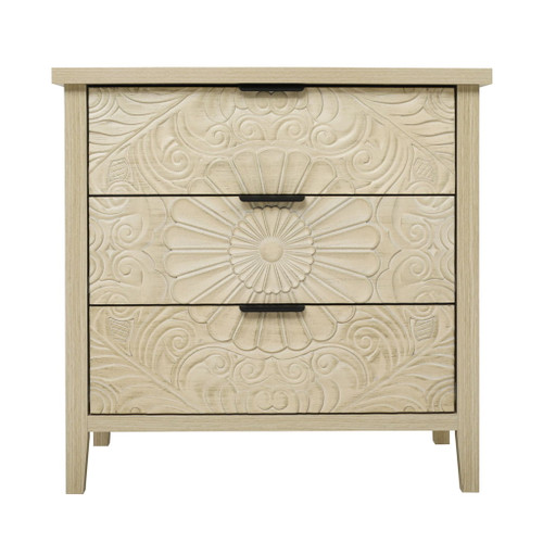 3 Drawer Cabinet, American Furniture, Suitable For Bedroom, Living Room, Study - Natural