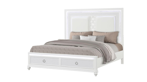 Abigale With Mirror Top Nightstand Bedroom Set Collection In White