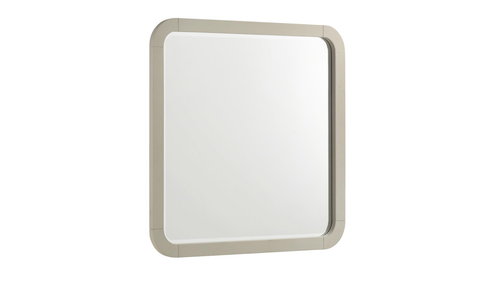 Aria Modern White High Gloss Square Mirror with Rounded Corners and Minimalist Frame by Galaxy Home Furnishings