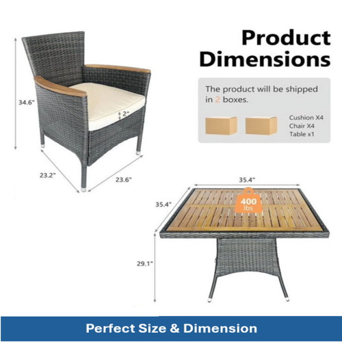 5 Piece Patio Dining Set With Table