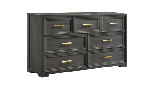 Colorado Charcoal 7-Drawer Dresser with Textured Wavy Drawer Fronts and Slim Metal Hardware by Galaxy Home Furnishings