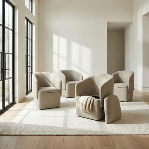 Accent Dining - Accent Storage Dining Chair With Casters