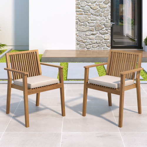 Patio Dining Chair, Comfortable Waterproof Seating (Set of 2)