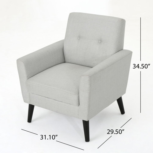 Radiantize - Upholstered Fabric Club Chair With Square-Off Back And Button Tufted
