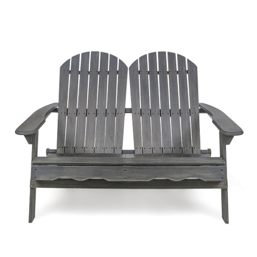 Outdoor Adirondack Rocking Loveseat With Hand Crafted Details