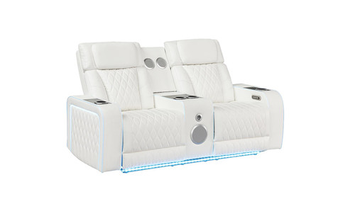 Electra Reclining Loveseat with LED Lighting by Galaxy Home Furnishings