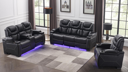Lexus Reclining Sofa with LED Lighting and USB Charging