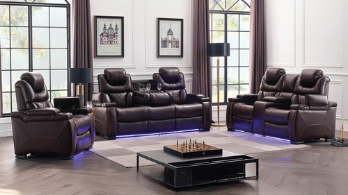 Lexus Reclining Loveseat with LED Lighting and USB Charging