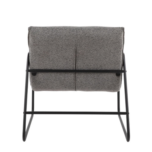 Casper - Arm Chair - Black Steel And Gray Noise Fabric