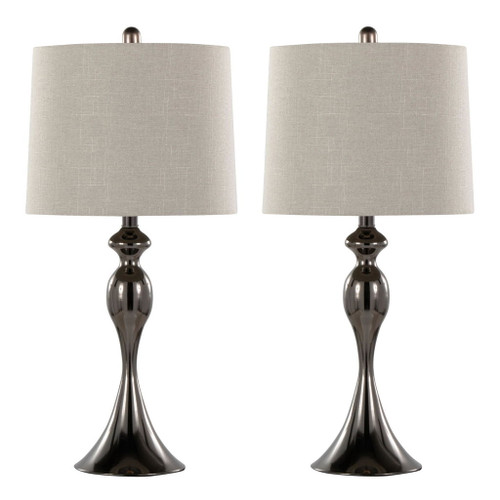 Ashland - 27" Metal Table Lamp (Set of 2) - Beige And Light Gray