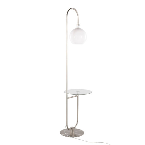 Trombone - 71" Floor Lamp With Table - Gray