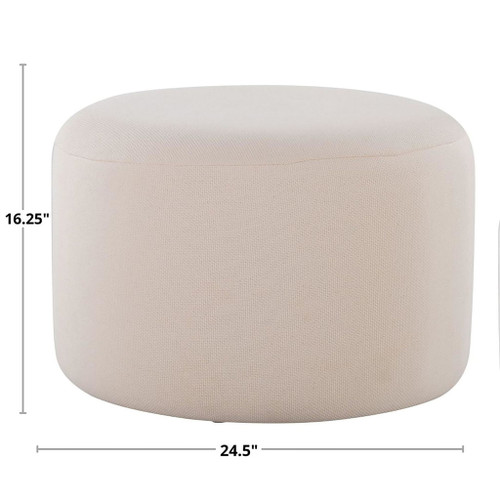 Large - Round Pouf - Beige