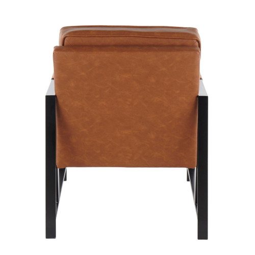 Franklin - Arm Chair - Black Metal And Camel Faux Leather