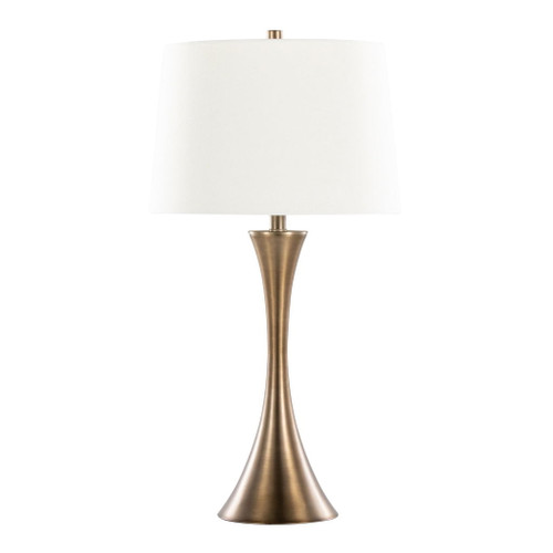 Lenuxe - 29" Metal Table Lamp (Set of 2) - Textured Linen Shade