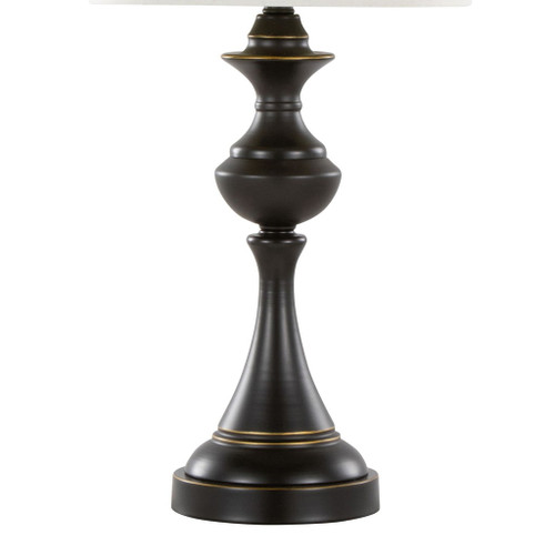 Montgomery - Contemporary Metal Table Lamp (Set of 2) - Oil Rubbed Bronze With Off-White Linen Shade From Grandview Gallery