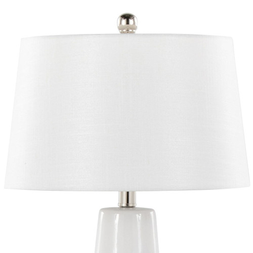 Penelope - Contemporary Ceramic Table Lamp - White & Gold Ceramic Body And White Shade