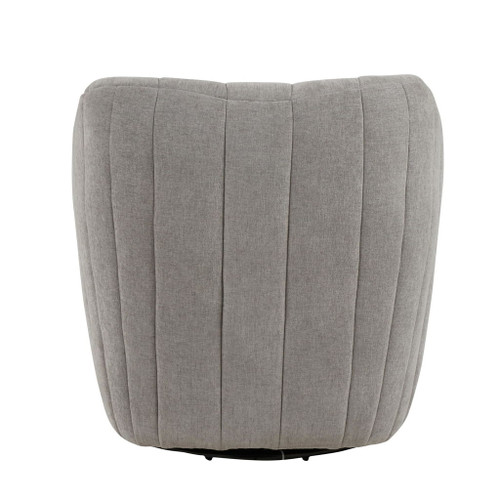 Finley - Upholstered Contemporary Swivel Accent Chair - Black Metal And Taupe Fabric