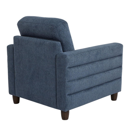 Willow - Upholstered Contemporary Armchair - Espresso Wood And Blue Fabric