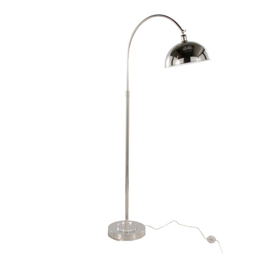 Emery - Contemporary Metal Floor Lamp - Polished Nickel And Clear K9 Crystal With White Metal Accents From Grandview Gallery