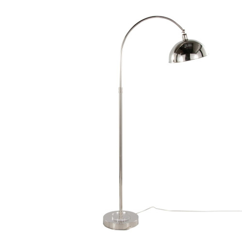 Emery - Contemporary Metal Floor Lamp - Polished Nickel And Clear K9 Crystal With White Metal Accents From Grandview Gallery
