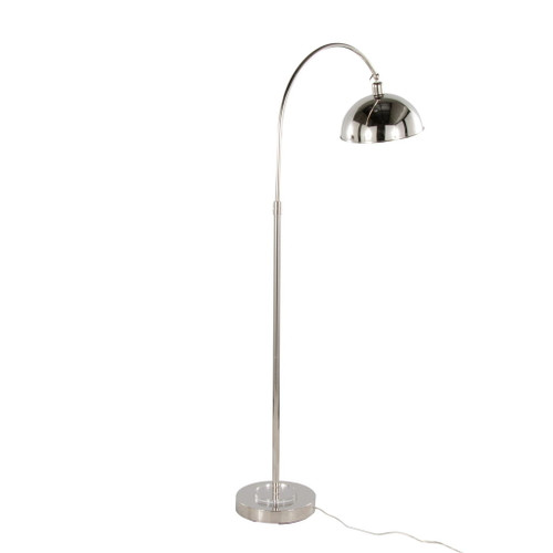 Emery - Contemporary Metal Floor Lamp - Polished Nickel And Clear K9 Crystal With White Metal Accents From Grandview Gallery