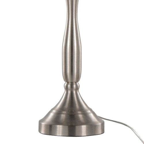 Sawyer - Contemporary Metal Table Lamp (Set of 2) - Brushed Nickel With White Linen Shade And Built - In Usb Port From Grandview Gallery