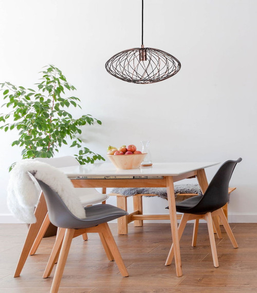 Linx - Oval Contemporary Metal Pendant Lamp - Antique Copper Bronze From Grandview Gallery