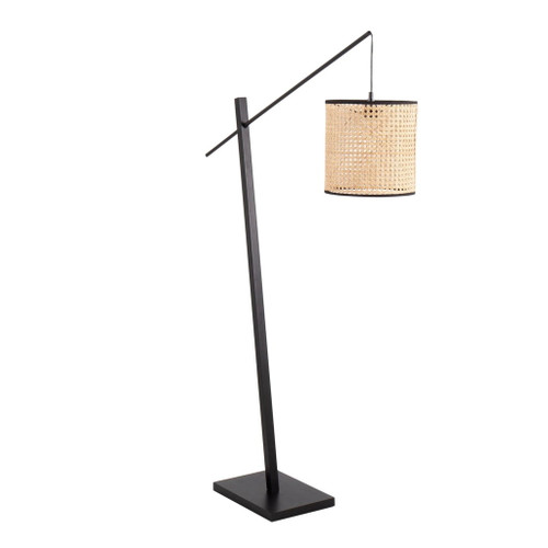 Arturo - Contemporary Floor Lamp - Black Wood