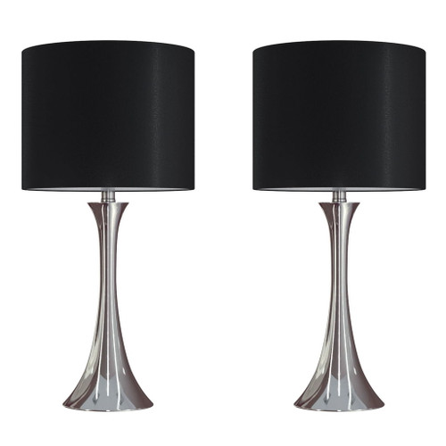Lenuxe - 24" Metal Table Lamp (Set of 2) - Polished Nickel