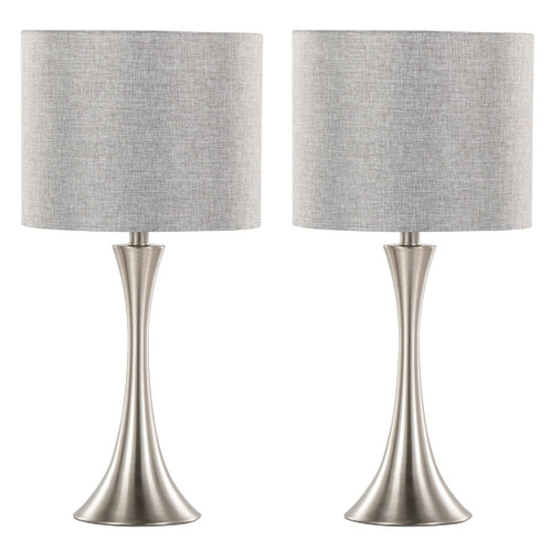 Lenuxe - 24" Metal Table Lamp (Set of 2) - Polished Nickel