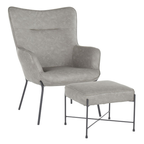 Izzy - Industrial Lounge Chair And Ottoman Set