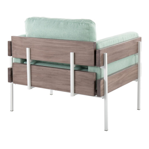 Kari - Farmhouse Accent Chair - White Metal, Gray Wood