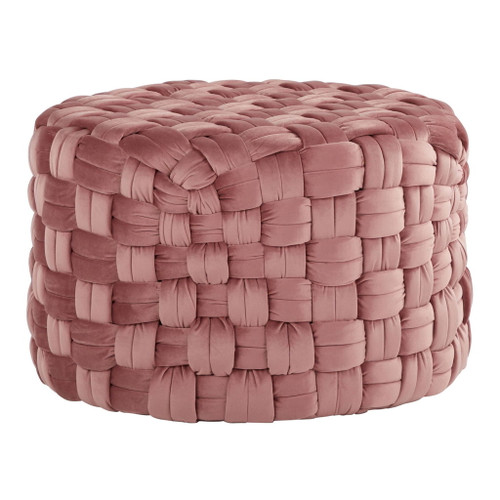 Braided - Round Velvet Ottoman