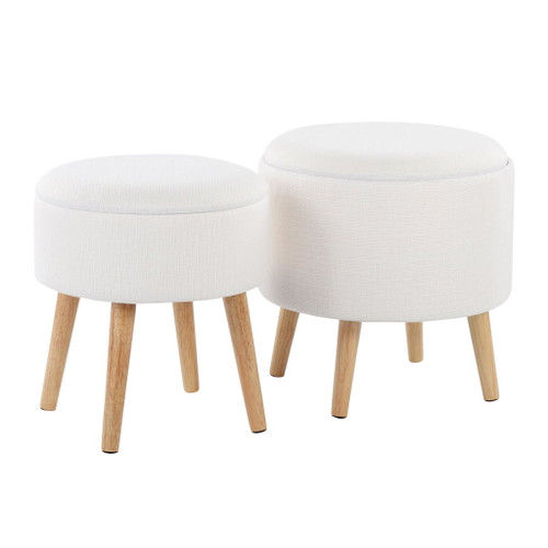 Tray - Contemporary Storage Ottoman With Matching Stool