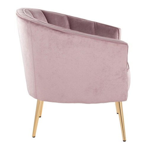 Tania - Contemporary/Glam Accent Chair - Gold Metal, Velvet