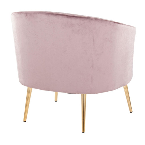 Tania - Contemporary/Glam Accent Chair - Gold Metal, Velvet