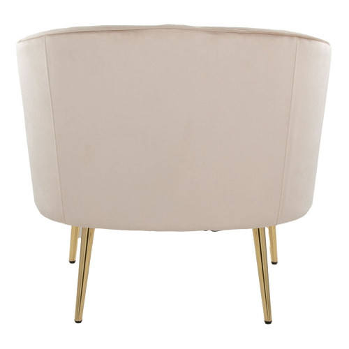 Tania - Contemporary/Glam Accent Chair - Gold Metal, Velvet