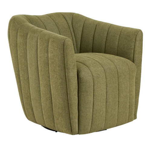 Finley - Upholstered Contemporary Swivel Accent Chair - Black Metal