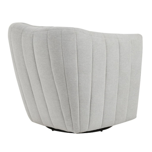 Finley - Upholstered Contemporary Swivel Accent Chair - Black Metal