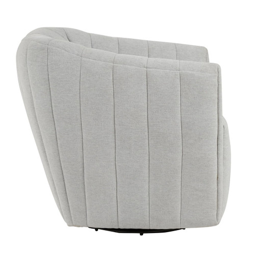 Finley - Upholstered Contemporary Swivel Accent Chair - Black Metal