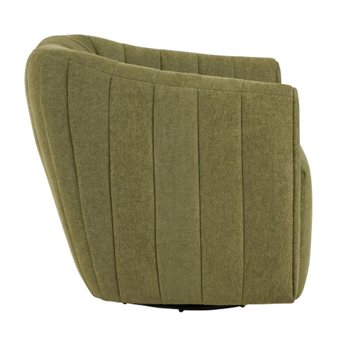 Finley - Upholstered Contemporary Swivel Accent Chair - Black Metal