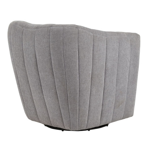 Finley - Upholstered Contemporary Swivel Accent Chair - Black Metal