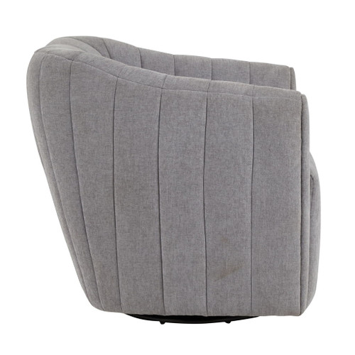 Finley - Upholstered Contemporary Swivel Accent Chair - Black Metal