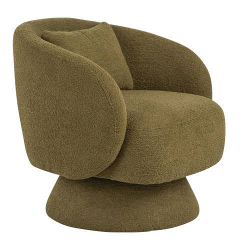 Zara - Upholstered Contemporary Swivel Accent Chair With Pillow