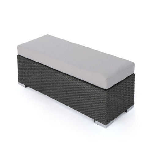 Enthrallia - Outdoor Wicker Bench With Foam Filled Cushion