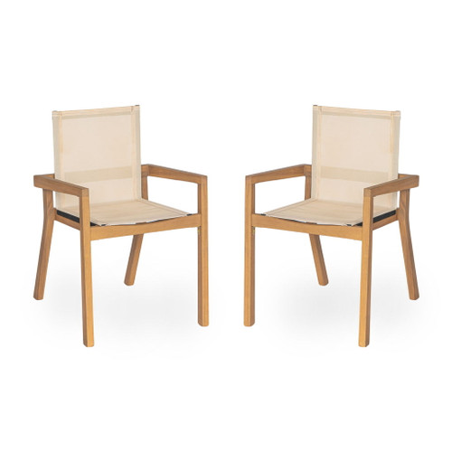 Belfast - Dining Chair With Acacia Wood Frame And Seating (Set of 2)
